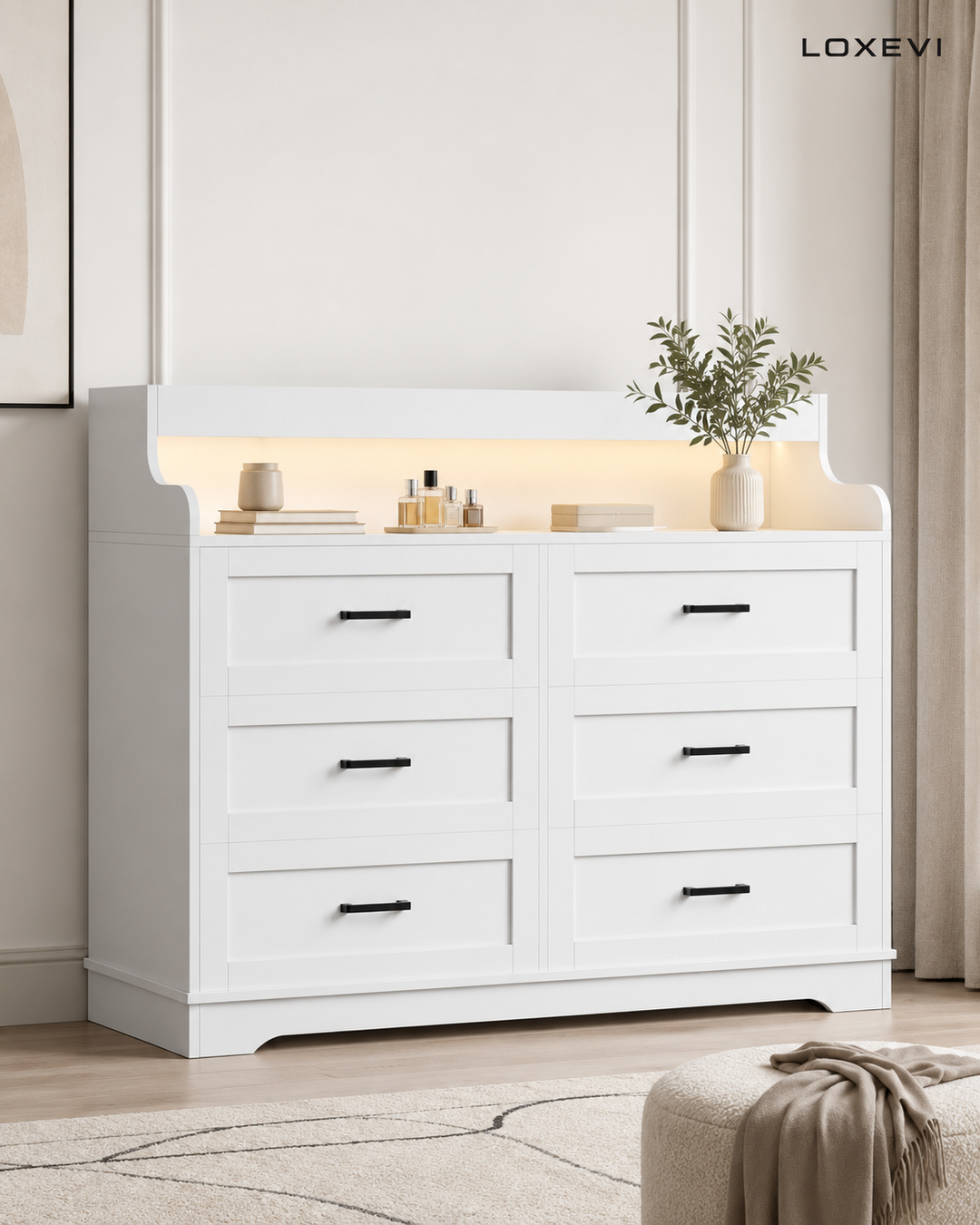 Nordic Six Drawer Dresser Loxevi