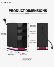 Black Vanity Table with Charging Station Loxevi