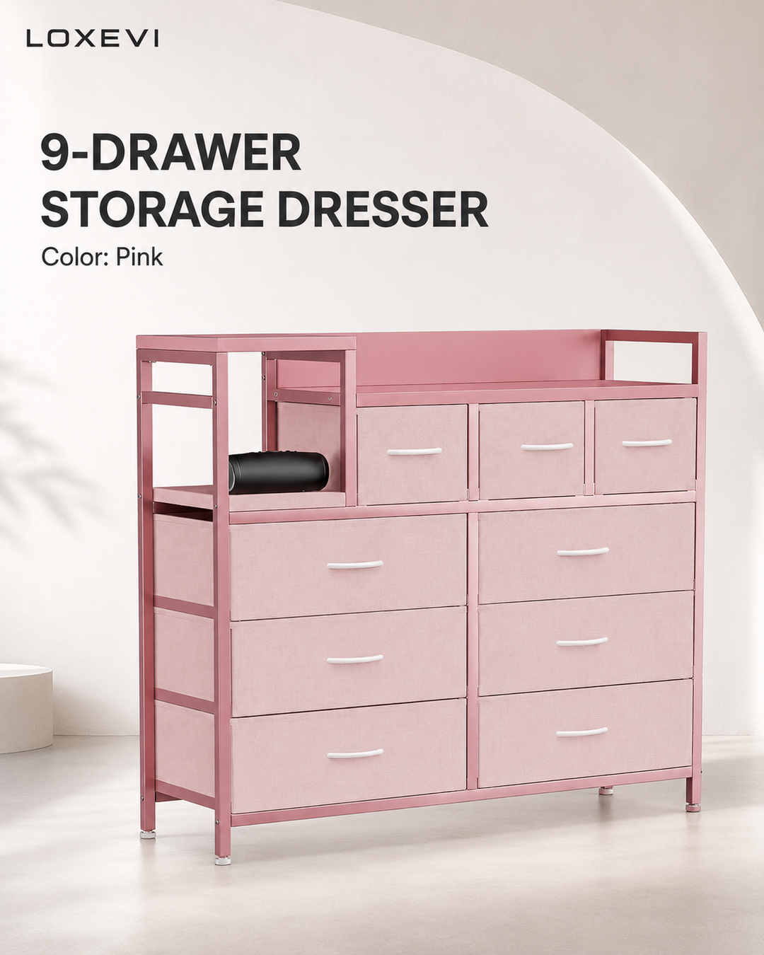 Modern Nine Drawer Entryway Dresser Loxevi