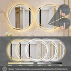 LUVODI Modern LED Bathroom Wall Mirror with Circle Backlight Illuminated Vanity Mirror with Defogging Feature for Bath
