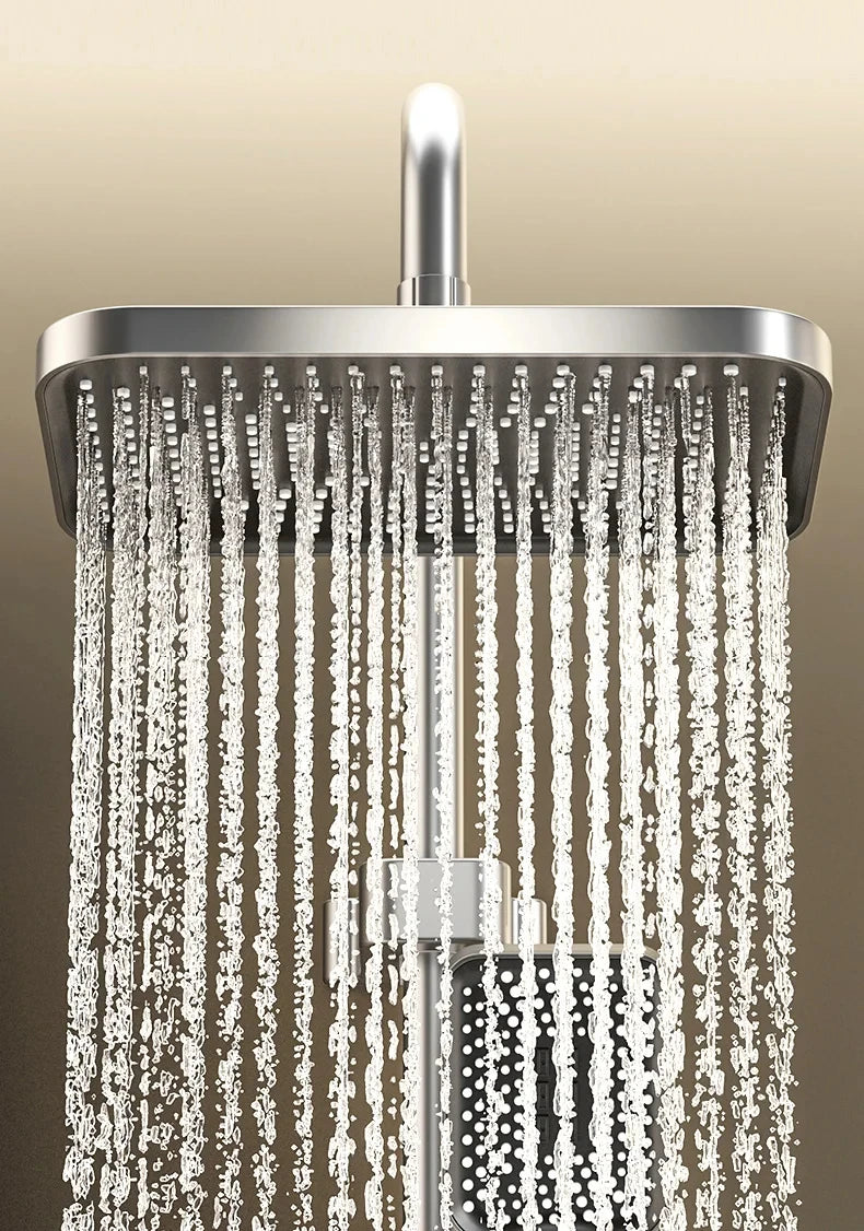 Bathroom Shower Set with LED Display Piano Keys Bath Shower Rain Shower Complete Bathroom Accessories