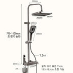 Bathroom Shower Set with LED Display Piano Keys Bath Shower Rain Shower Complete Bathroom Accessories