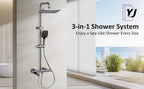 Foldable & Swivel 180° Bathroom Faucet Set with Shower Column and Shower Head - Complete Wash Basin and Shower System