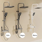 Bathroom Shower Set with LED Display Piano Keys Bath Shower Rain Shower Complete Bathroom Accessories