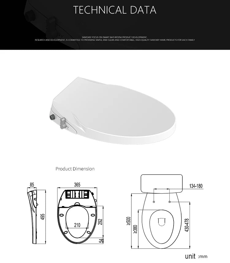 Bidet Toilet Seat Personal Hygiene Adjustable Spray Bidet Seat for Elongated Toilets Nozzle Cold Water Toilet Lid WC Toilet Seat