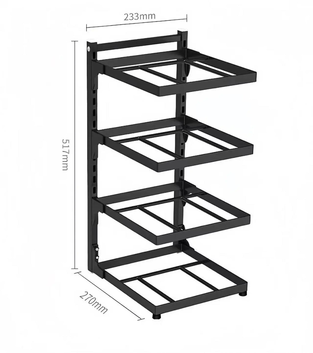 Kitchen Sink Storage Rack Multi-Layer Cooker Storage Rack For Home Stovetop Cabinets Adjustable Pot Rack