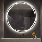 LUVODI Modern LED Bathroom Wall Mirror with Circle Backlight Illuminated Vanity Mirror with Defogging Feature for Bath