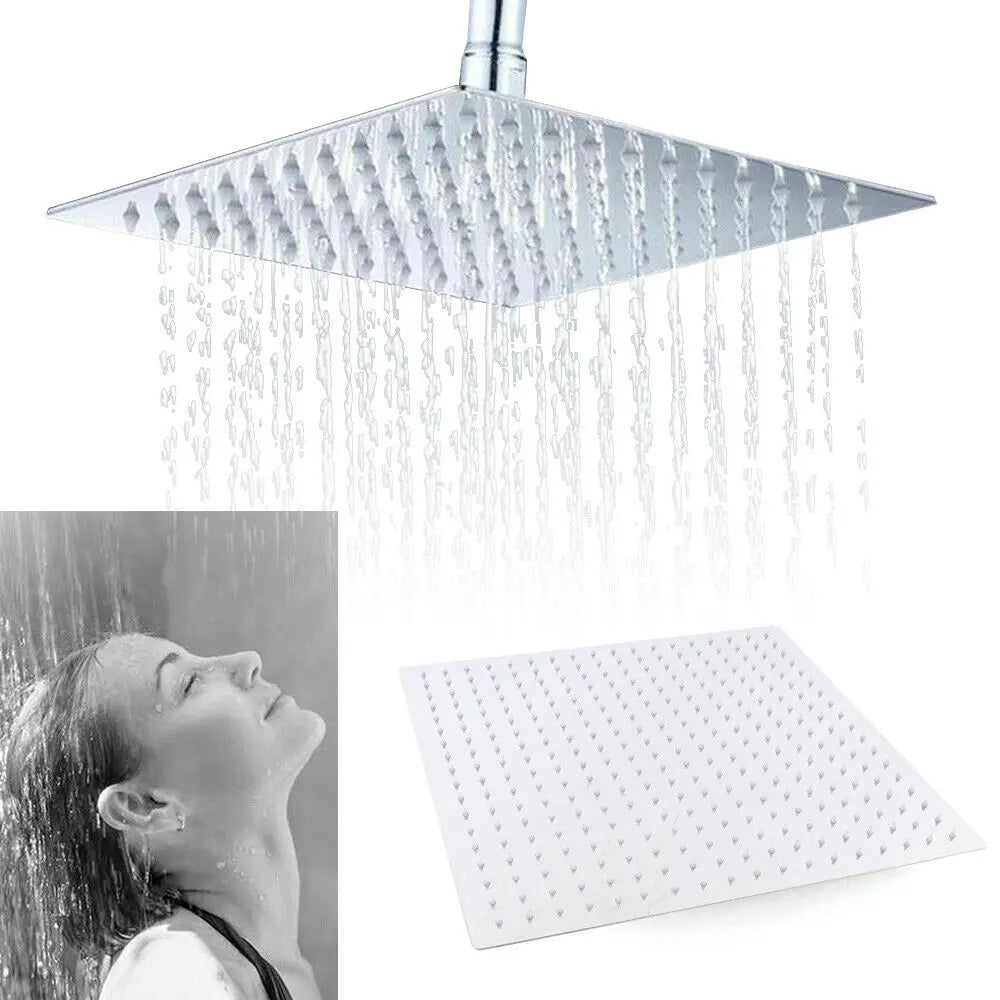 Shower Head 40x40cm Rain Shower Rain Shower Head Shower Head Square Shape Stainless Steel Shower Head