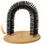 Cat Toy Arch Self Groome Pamper Feline with A Massage Grooming Rubbing Brush with Scratching Pad Toy for Cats Interactive Toys