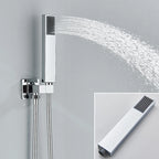 Quyanre Wall Mount Bathroom Rain Waterfall Shower Faucets Set Concealed Chrome Shower System Bathtub Shower Mixer Faucet Tap