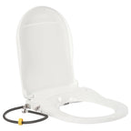 Non-Electric Bidet Toilet Seat Toilet Bidet Lid Fits Elongated Toilets, Dual Nozzle D-shaped with Cleaner Flush Hose