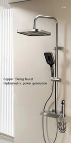 Bathroom Shower Set with LED Display Piano Keys Bath Shower Rain Shower Complete Bathroom Accessories