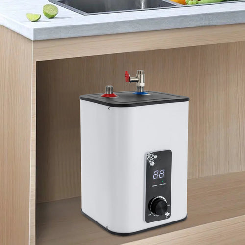 1500W 8L Electric Water Heater Instant Under Sink Stainless Steel Tank Fast Heating IPX4 Safe for Kitchen Bathroom RV SY-8