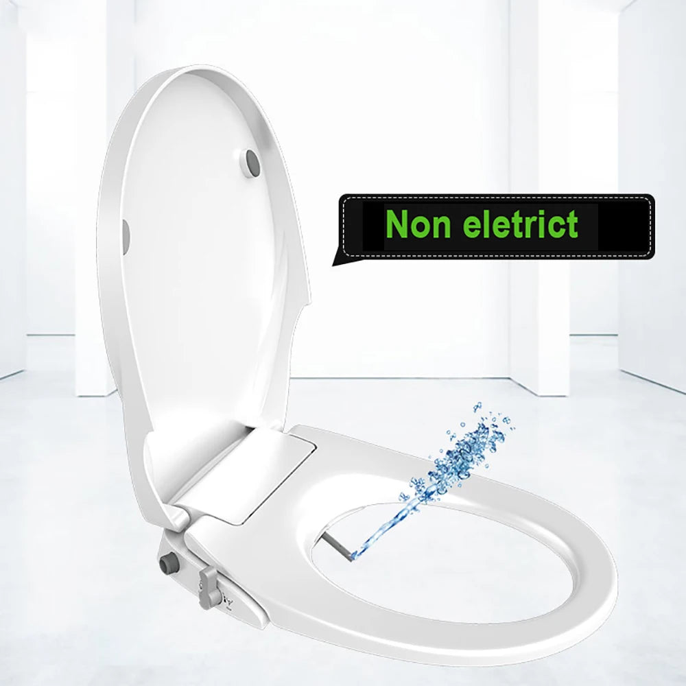 Bidet Toilet Seat Personal Hygiene Adjustable Spray Bidet Seat for Elongated Toilets Nozzle Cold Water Toilet Lid WC Toilet Seat