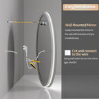 LUVODI Modern LED Bathroom Wall Mirror with Circle Backlight Illuminated Vanity Mirror with Defogging Feature for Bath