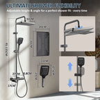 Foldable & Swivel 180° Bathroom Faucet Set with Shower Column and Shower Head - Complete Wash Basin and Shower System