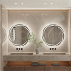 LUVODI Modern LED Bathroom Wall Mirror with Circle Backlight Illuminated Vanity Mirror with Defogging Feature for Bath