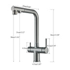 Brushed Gold Pulling Filter Kitchen Pure Faucet Pull Out Two In One Out Water  Mixer Tap 360 Rotation Sink Drink Directly Crane