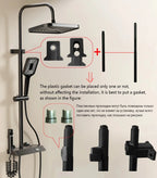 Bathroom Shower Set with LED Display Piano Keys Bath Shower Rain Shower Complete Bathroom Accessories