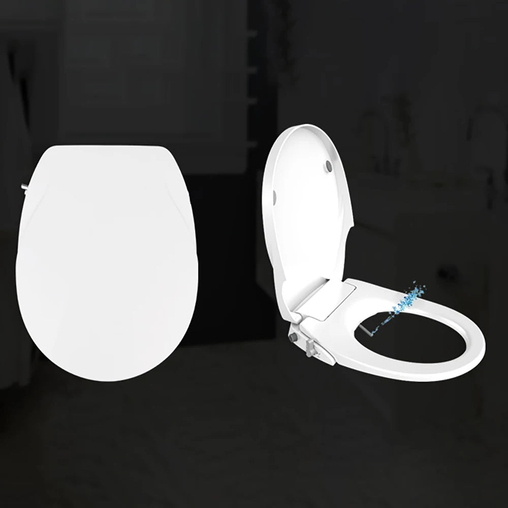 Bidet Toilet Seat Personal Hygiene Adjustable Spray Bidet Seat for Elongated Toilets Nozzle Cold Water Toilet Lid WC Toilet Seat