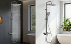 Foldable & Swivel 180° Bathroom Faucet Set with Shower Column and Shower Head - Complete Wash Basin and Shower System