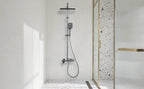 Foldable & Swivel 180° Bathroom Faucet Set with Shower Column and Shower Head - Complete Wash Basin and Shower System