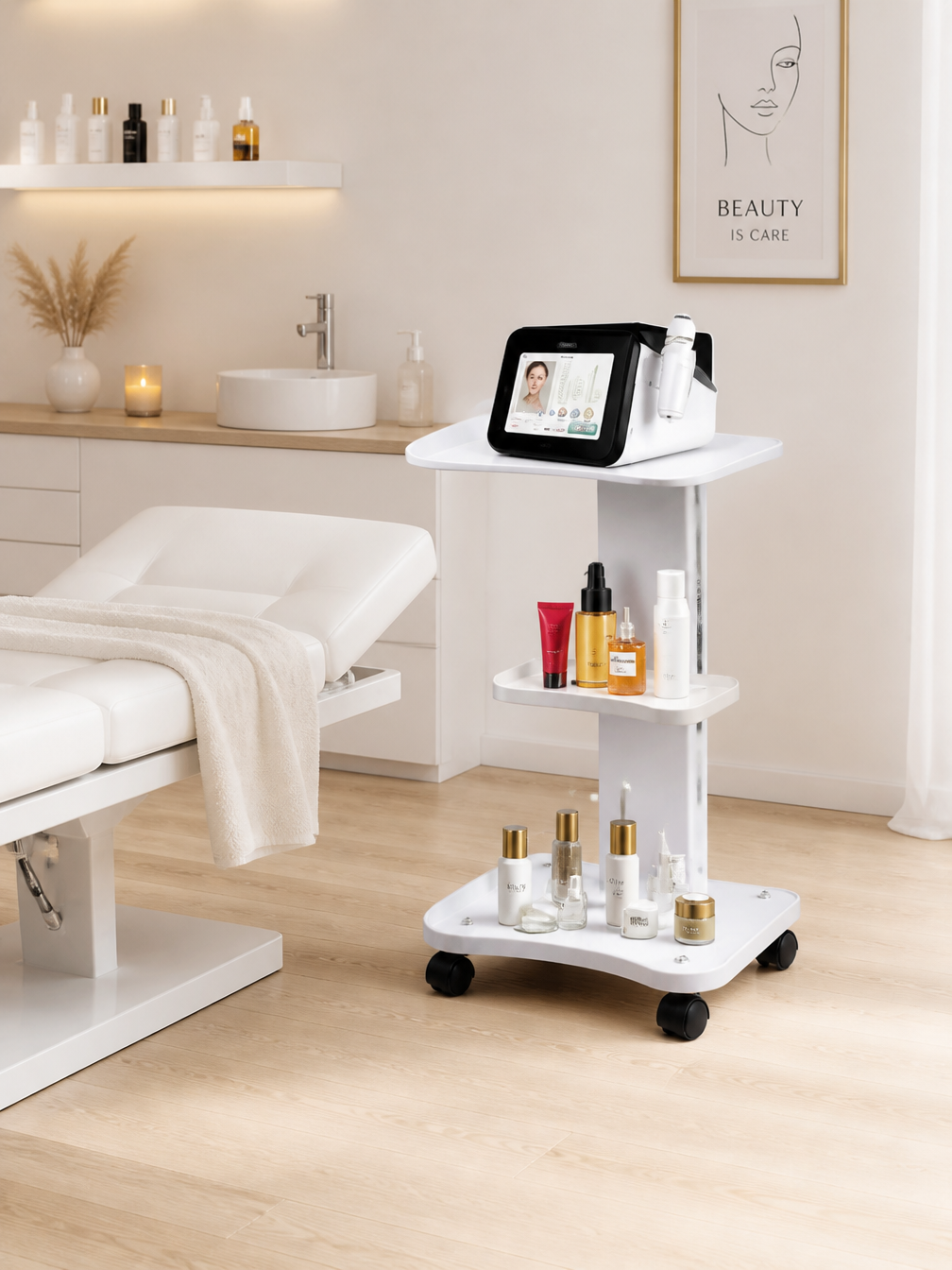 Beauty Trolley with Storage Shelves | Loxevi